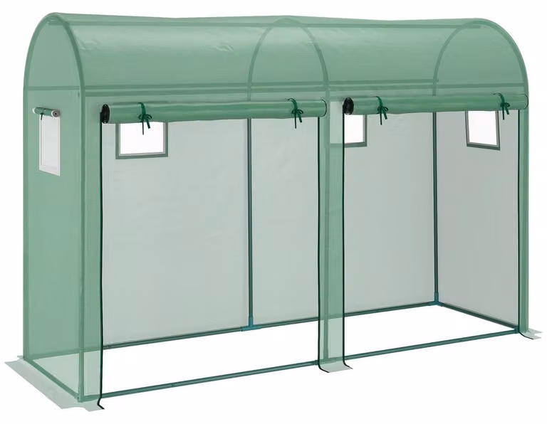 Serra in pellicola Serra per pomodori 300 x 100 x 200 cm con 4 finestre e 2 porte in plastica PE e acciaio, ideale per il giardino
