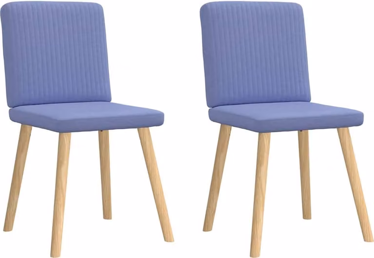 Sedie da Pranzo 2 pz Blu Jeans in Tessuto