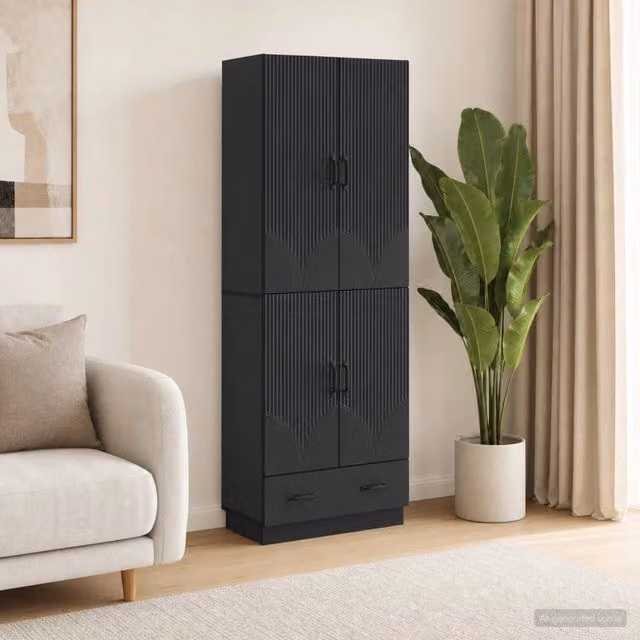 Set di armadi 2 pz Nero Legno ingegnerizzato 3416773