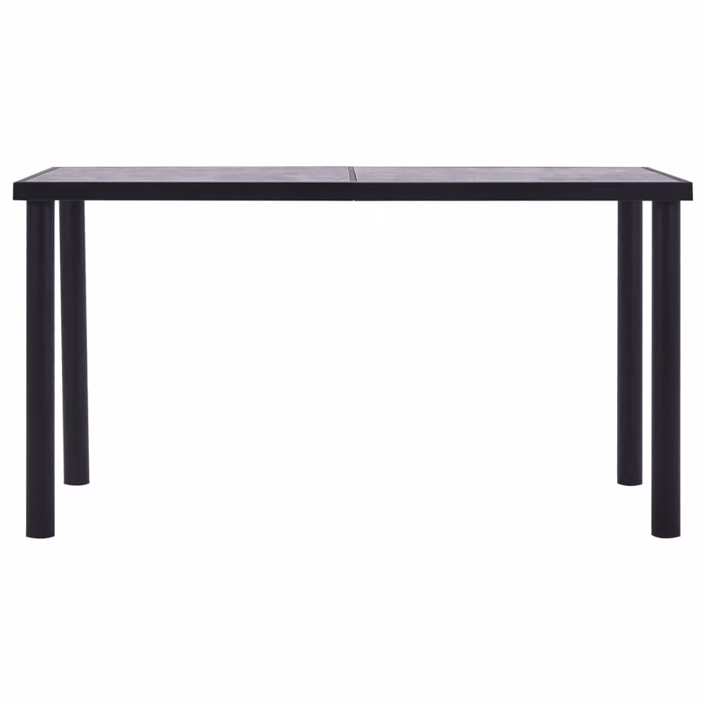 Tavolo da Pranzo Nero e Grigio Cemento 140x70x75 cm in MDF