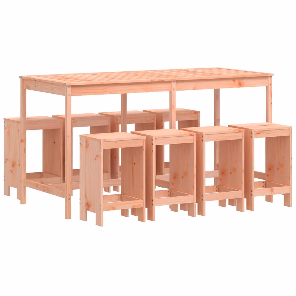 Set da Bar da Giardino 9 pz in Legno Massello di Douglas