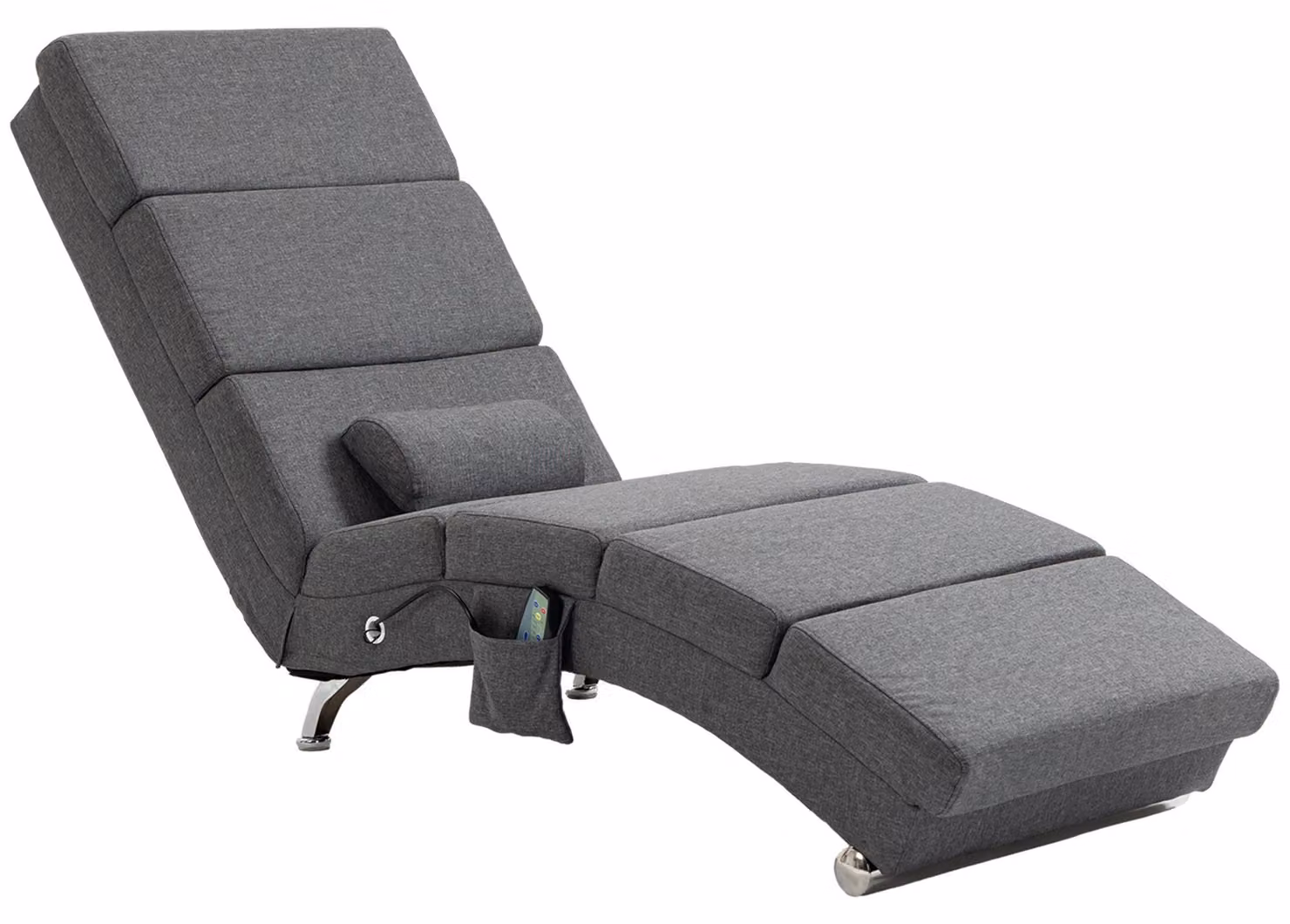 Poltrona massaggiante - Sedia relax - Poltrona - Sedia regolabile - Grigio scuro - 8 punti di vibrazione