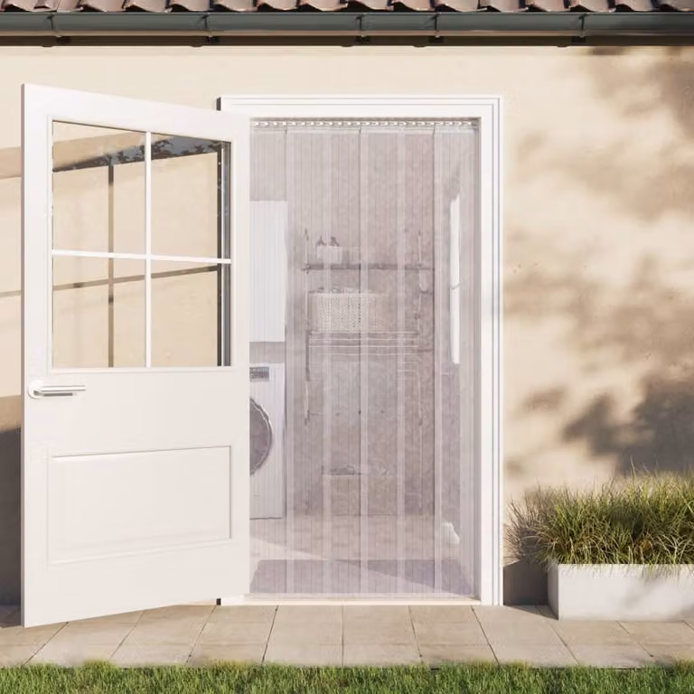 Tenda per porte trasparente vidaXL in PVC con strisce isolanti termicamente e assorbenti acusticamente, L: 20 cm x Lunghezza: 25 m