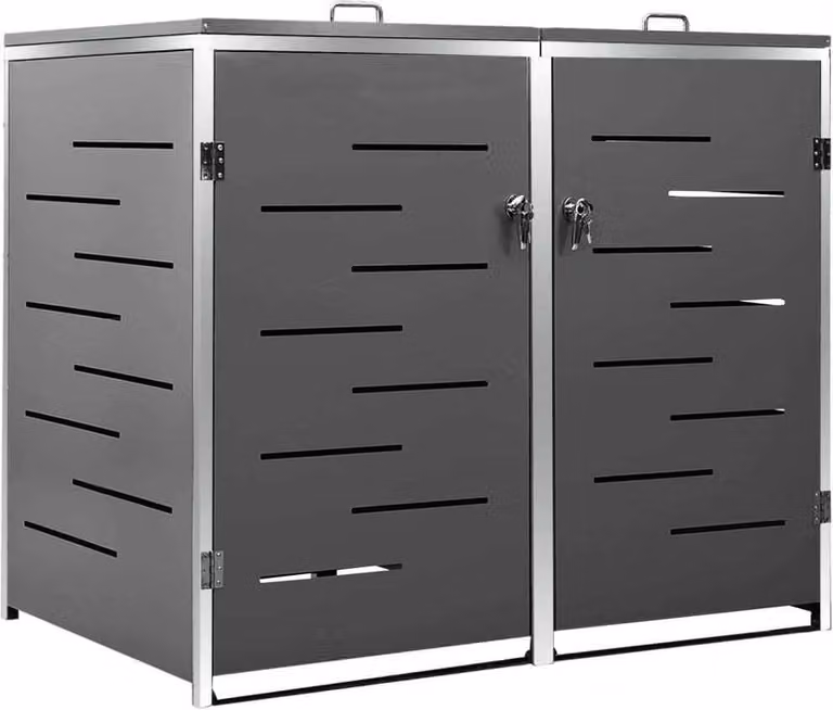 Copribidone per Spazzatura Singolo 69x77,5x112,5cm Acciaio Inox