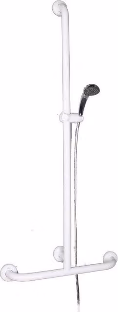 Goman maniglia inox con saliscendi doccia bianco