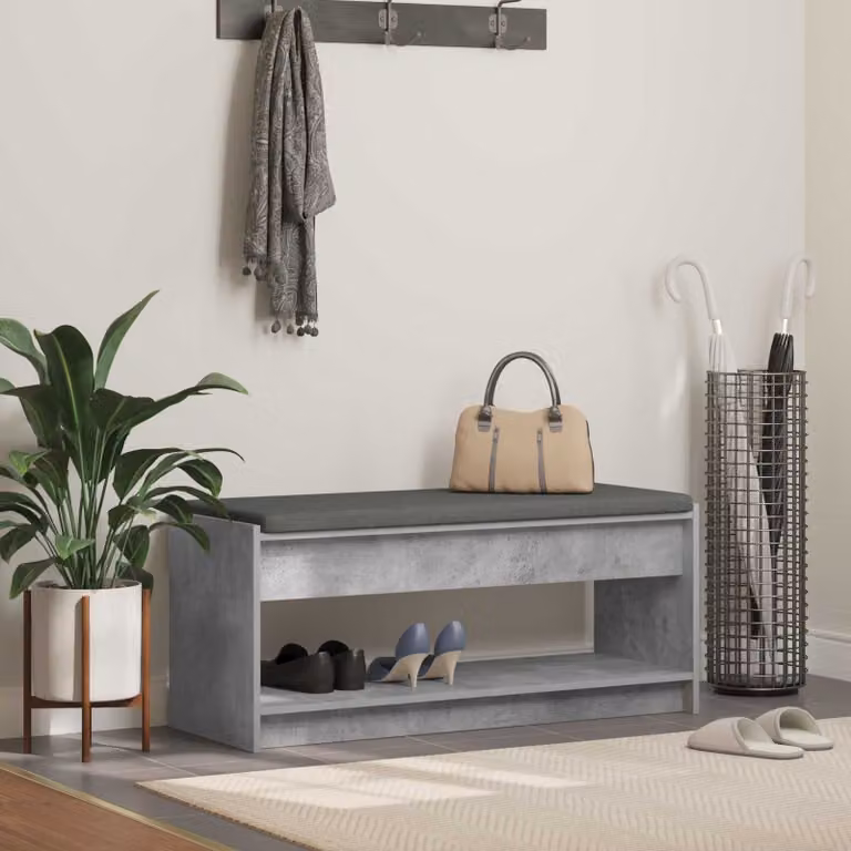 Panca per ingresso con porta scarpe vidaXL moderna in grigio L: 103 cm, P: 38 cm, H: 45 cm