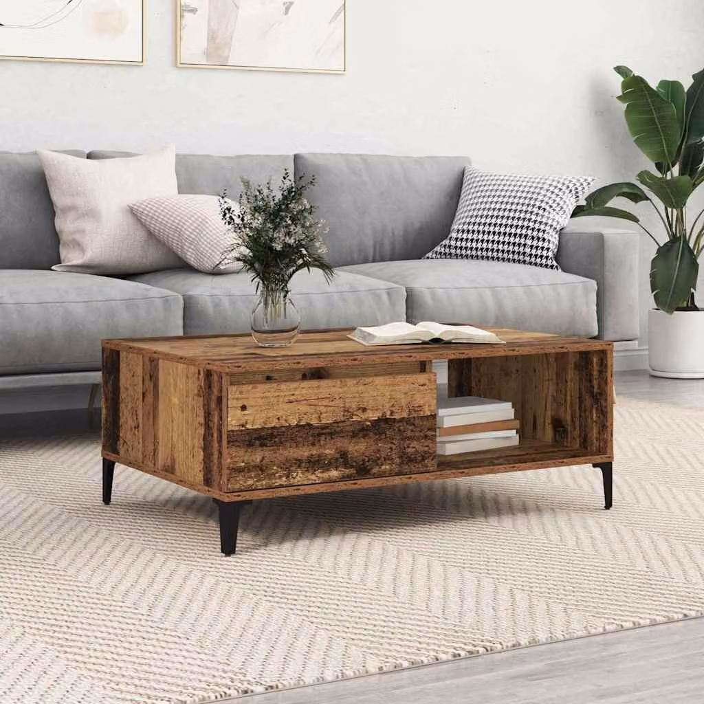 Maison Exclusive - Tavolino in legno antico 90 x 60 x 35 cm Materiale ligneo
