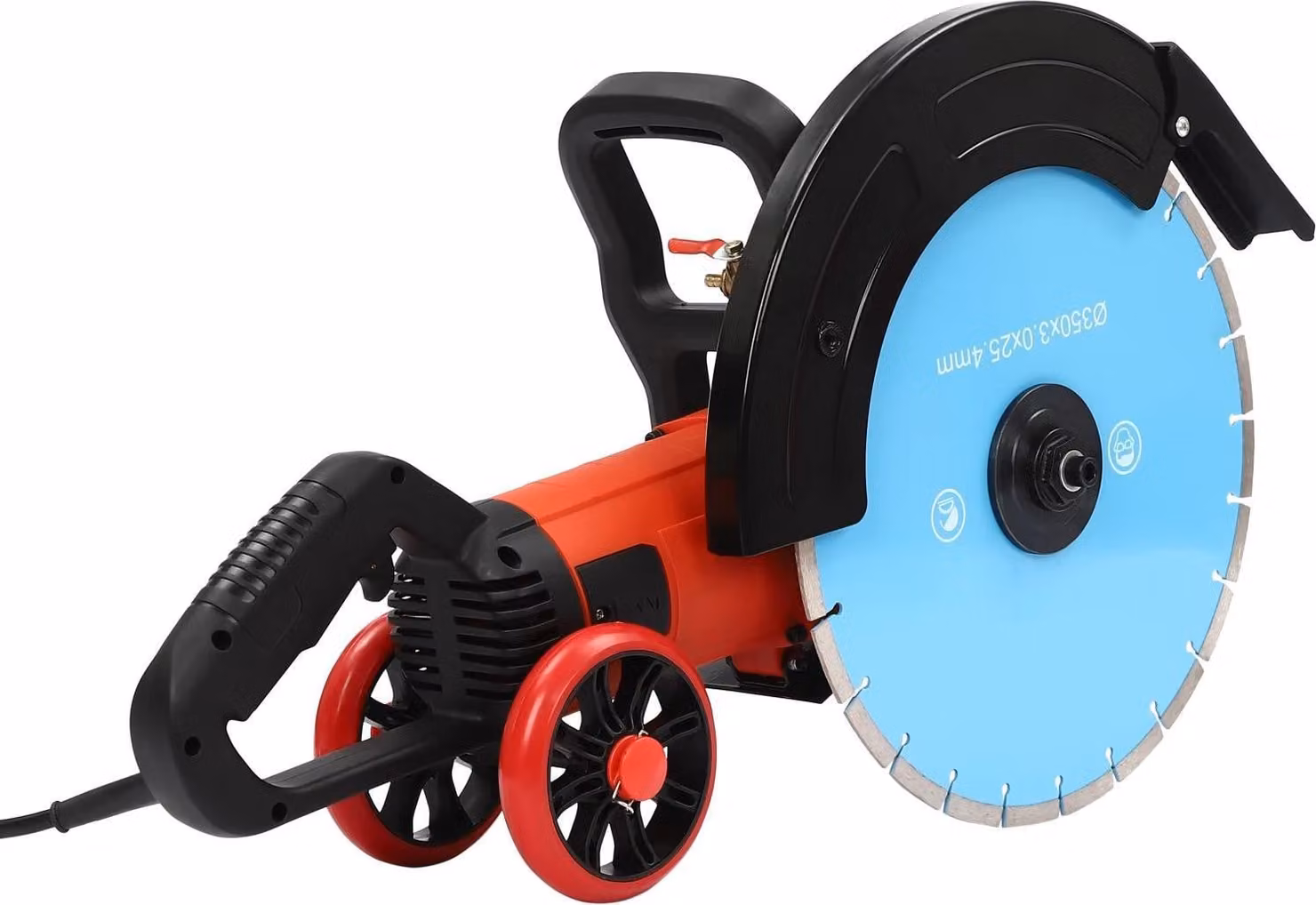 Scalpellatrice elettrica per muri - Segatrice per cemento - Potenza 3500 W - Profondità di taglio 135 mm - Lama 350 mm - Velocità di rotazione 3600 giri/min - Spina UE 220 V - Blu