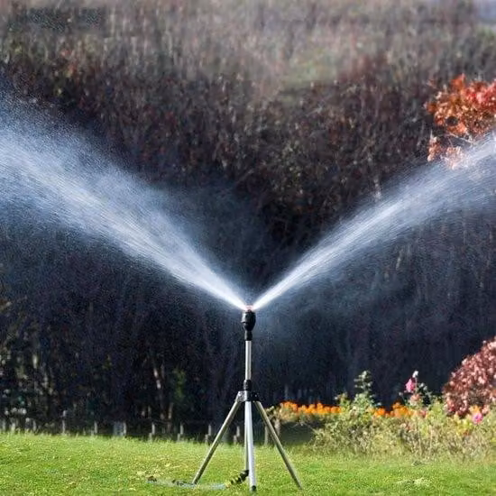 Irrigatore automatico a 360 gradi - Irrigatore telescopico - Irrigatore per grandi aree verdi - ideale per giardino, cortile e prato