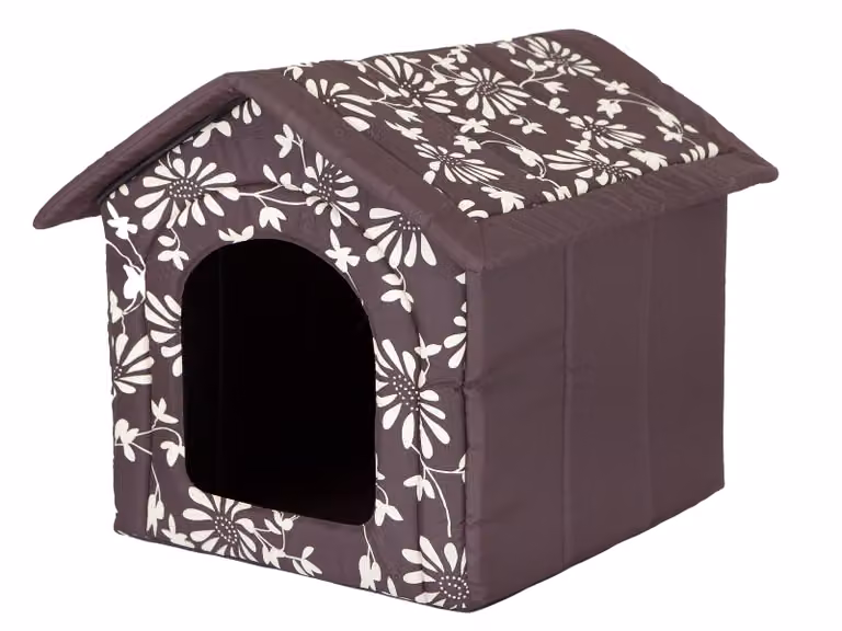 Cuccia per cani, cuccia per cani, letto per cani, casa per gatti, grotta per gatti, piccola L - 52x46 cm, marrone fiorito