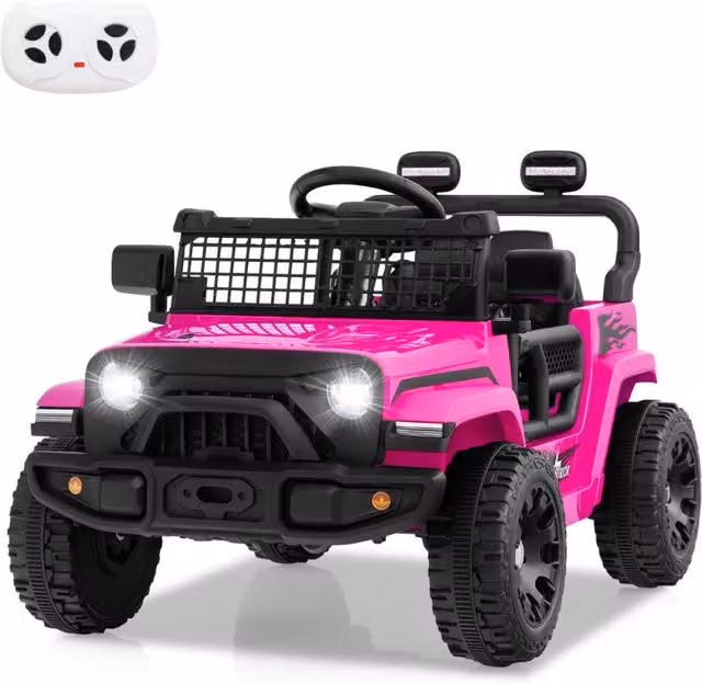 Auto elettrico per bambini 12V con telecomando, Veicolo elettrico con 3 velocit¨¤ Rosa