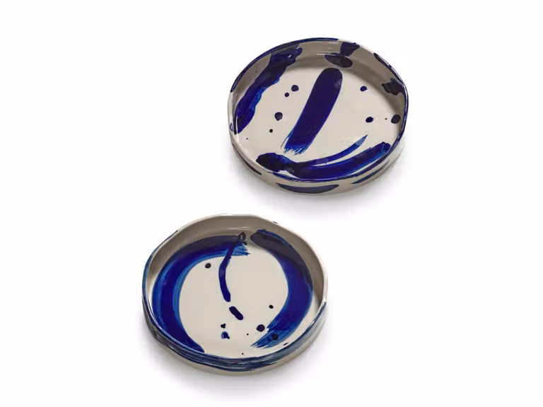 Sophia Blue Beige Piatto Pasta - Set da 2