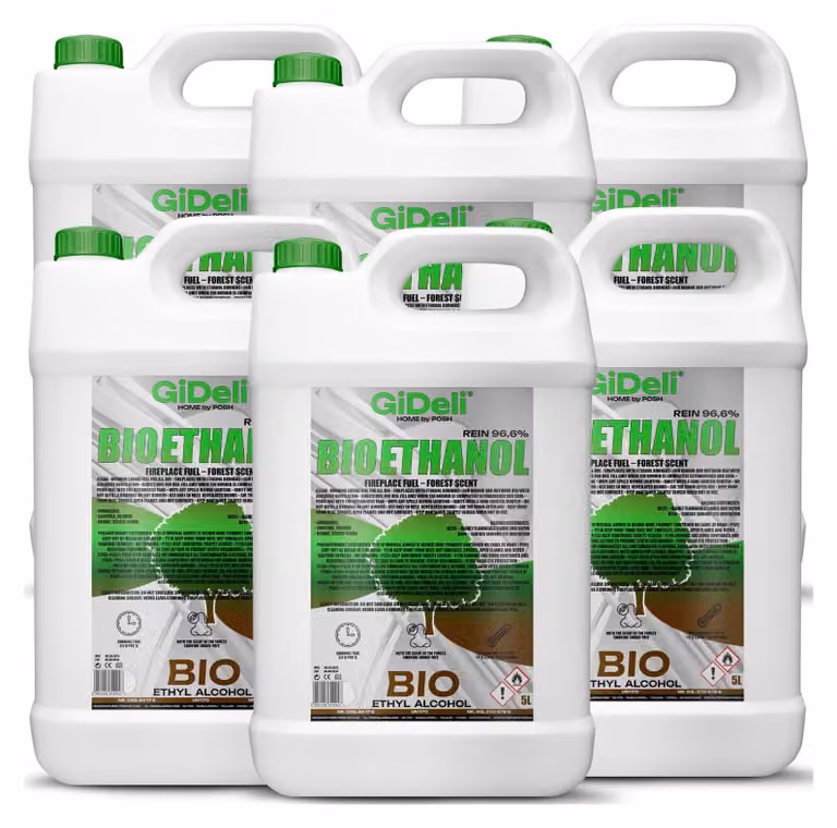 Bioetanolo profumato alla foresta 96,6% 30L per caminetti universali Senza fumo e senza fuliggine GiDeli