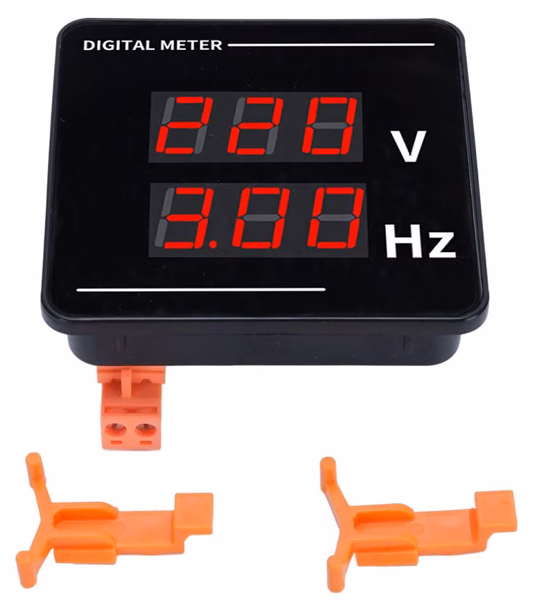 Voltmetro digitale CA, misuratore di frequenza, dispositivo di misura, montaggio a pannello, display a LED, 50-500 V, 10,0-99,9 Hz