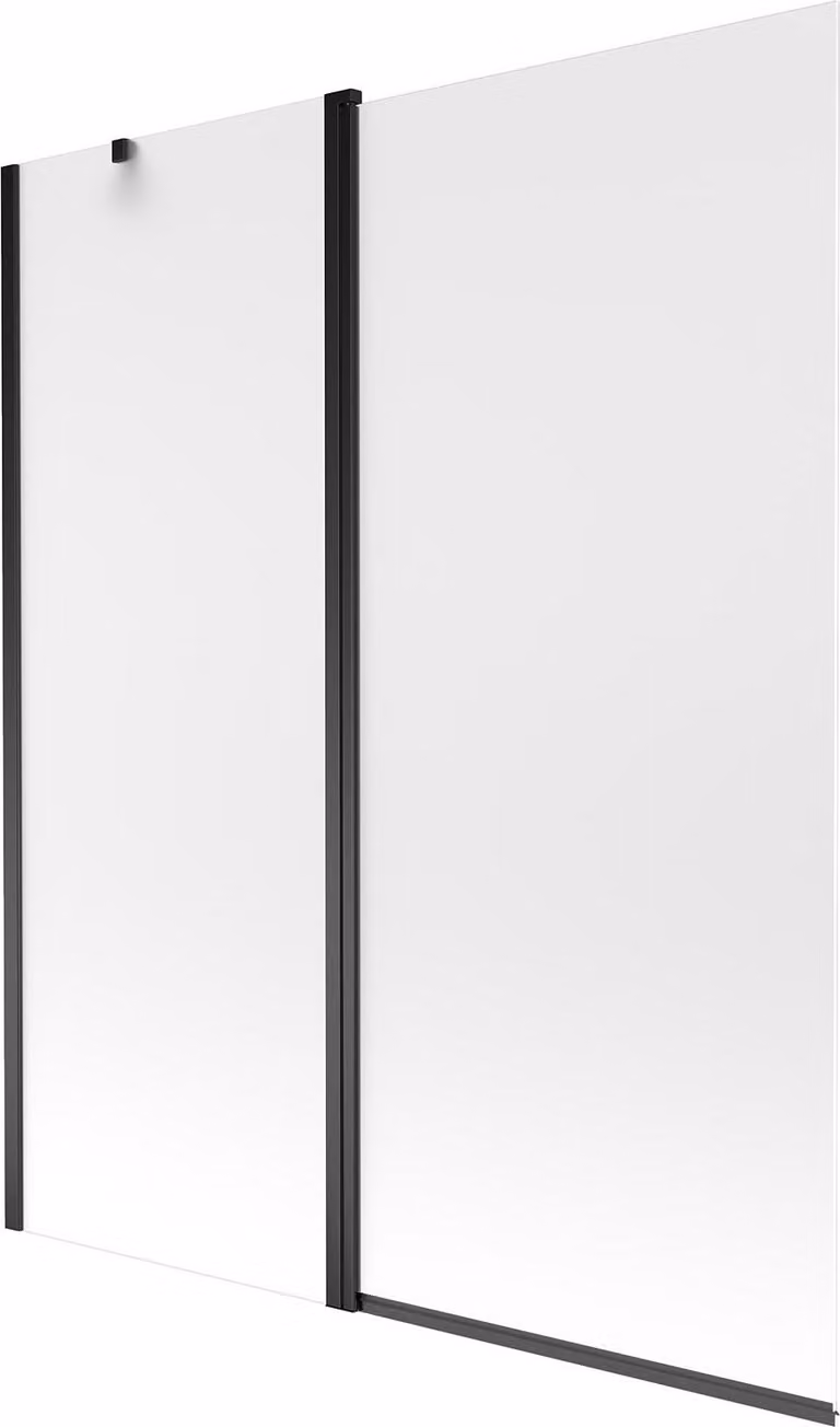 Mexen Flip paravento da bagno a 2 ante 140 x 150 cm, smerigliato, nero - 894-140-101-70-30