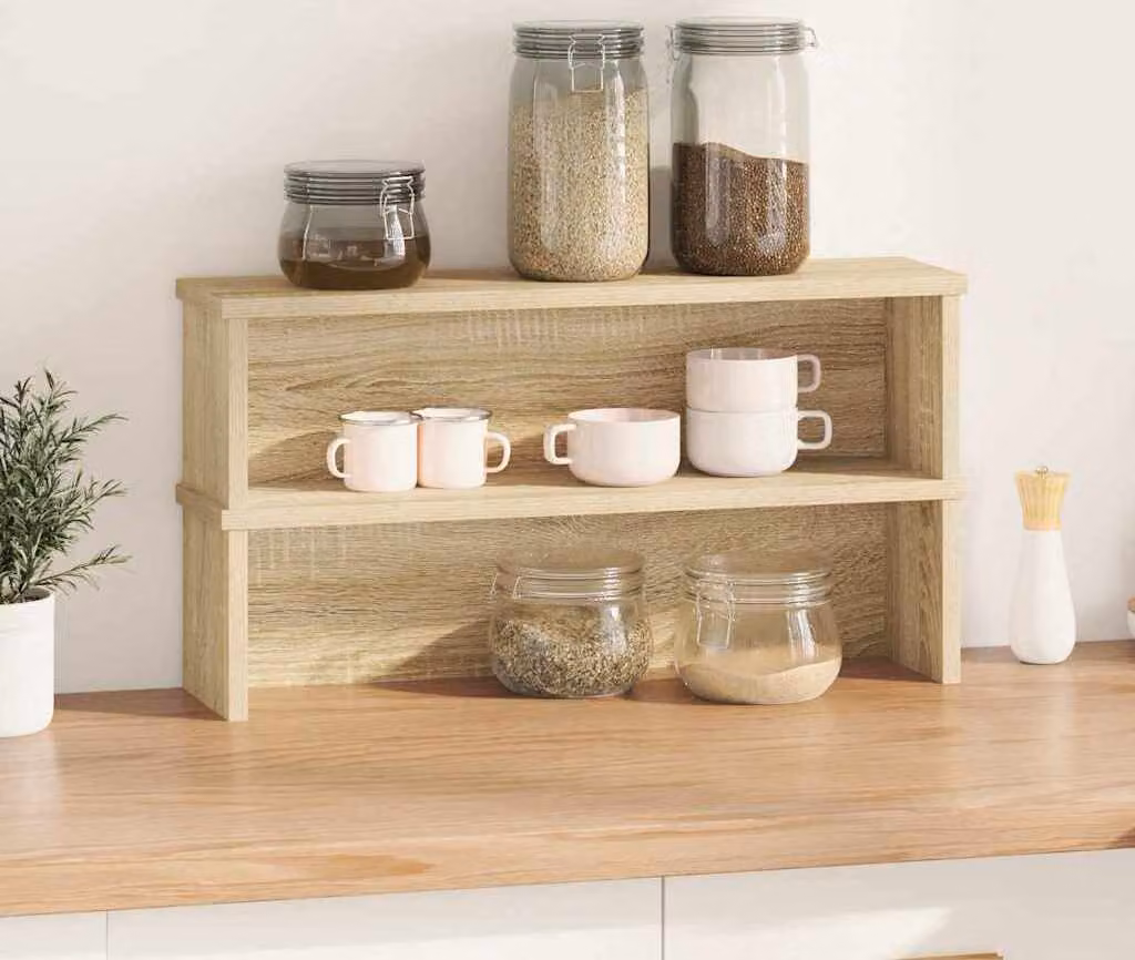 Scaffali da Cucina Impilabili 2 pz Rovere Sonoma 60x15x16 cm
