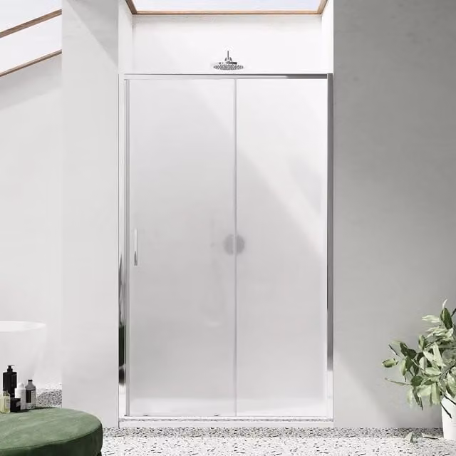 Porta doccia 160cm profili slim cromati vetro 6mm opaco h190 | Portofino