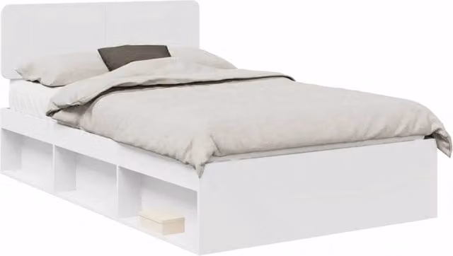 Letto matrimoniale | Letto per adulti | Struttura del letto Bianco 120 x 190 cm Pino massello