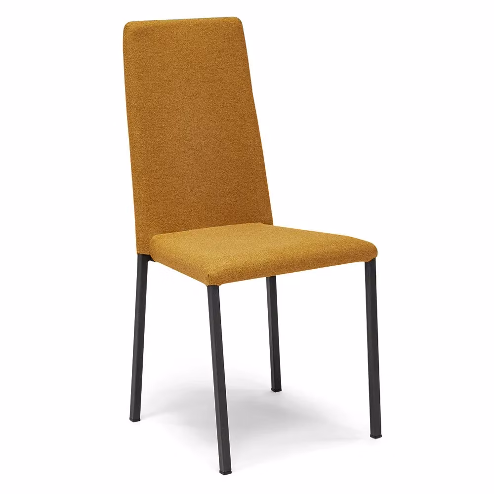Set di 2 sedie imbottite Redokasa modello BETTY STYLE per interni, design moderno con gambe quadre in metallo e rivestimento in tessuto morbido, colore Ruggine – 2