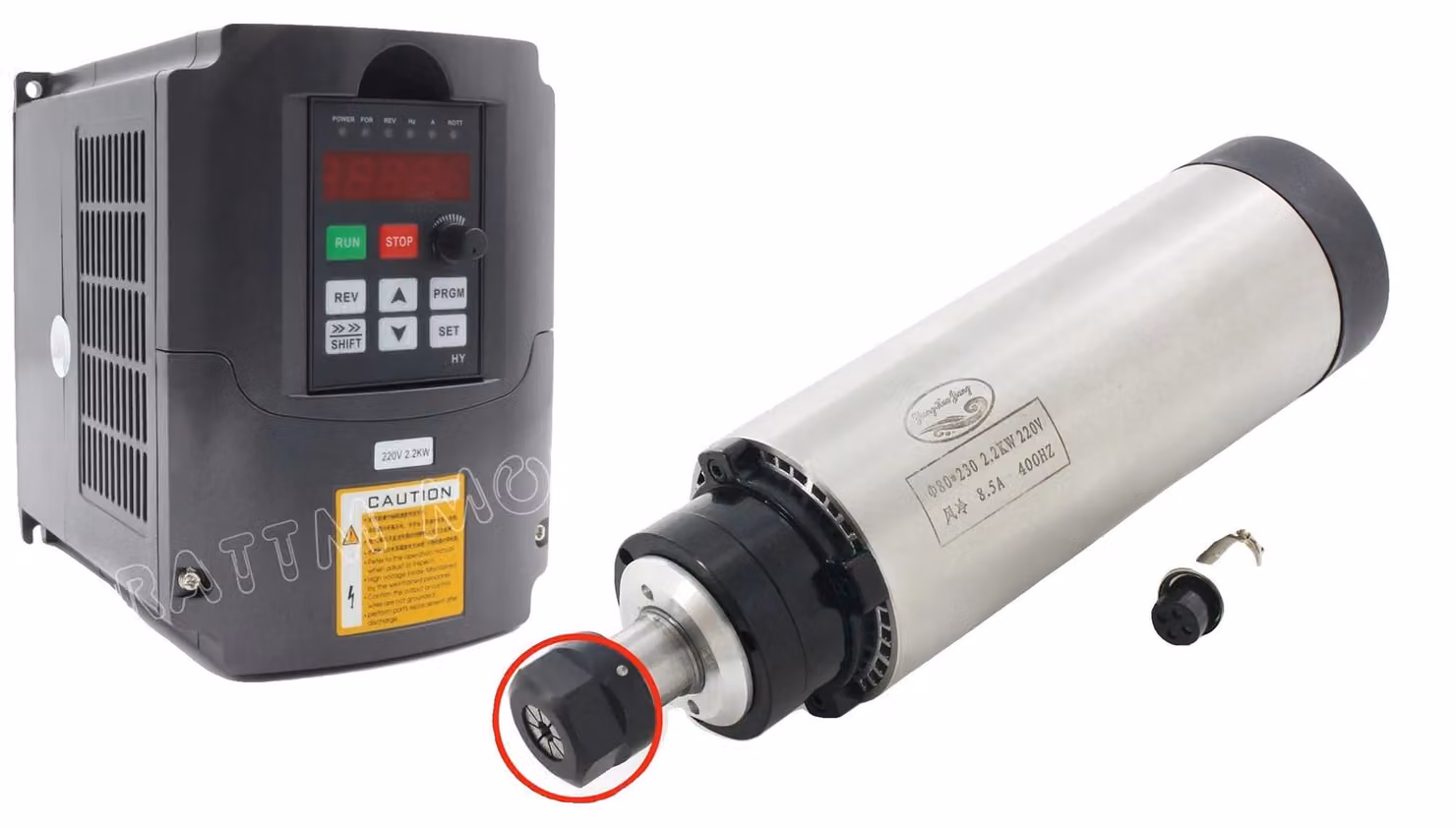 Motore per mandrino di fresatura CNC, 2,2 kW, raffreddamento ad aria, con inverter. AGGIUNGI