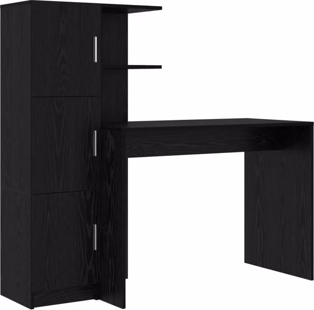 Scrivania | Tavolo da Ufficio 2 pz Rovere Nero