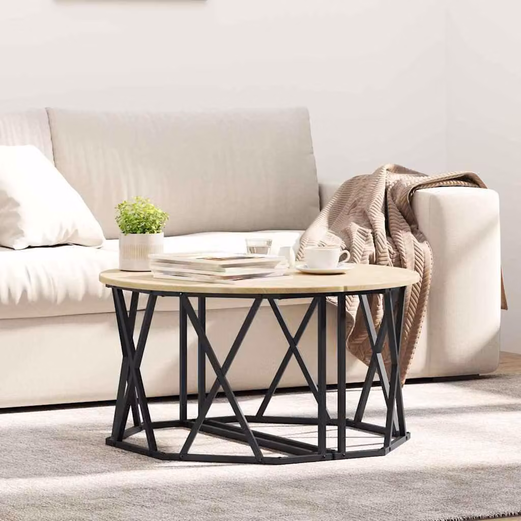 Maison Exclusive - Tavolino Sonoma in legno di quercia, 80 x 80 x 42 cm