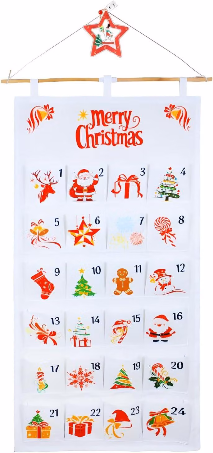 Calendario dell'Avvento in tessuto - 24 calendari dell'Avvento da riempire personalmente