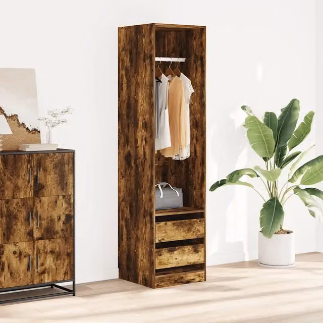 Armadio con cassetti e ripiani vidaXL in legno rovere marrone L/P/H: 50 x 50 x 200 cm – 1