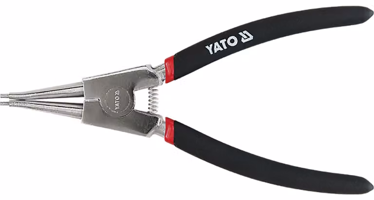 Pinza a becchi lunghi per anelli di sicurezza, 150 mm, acciaio cromo-vanadio