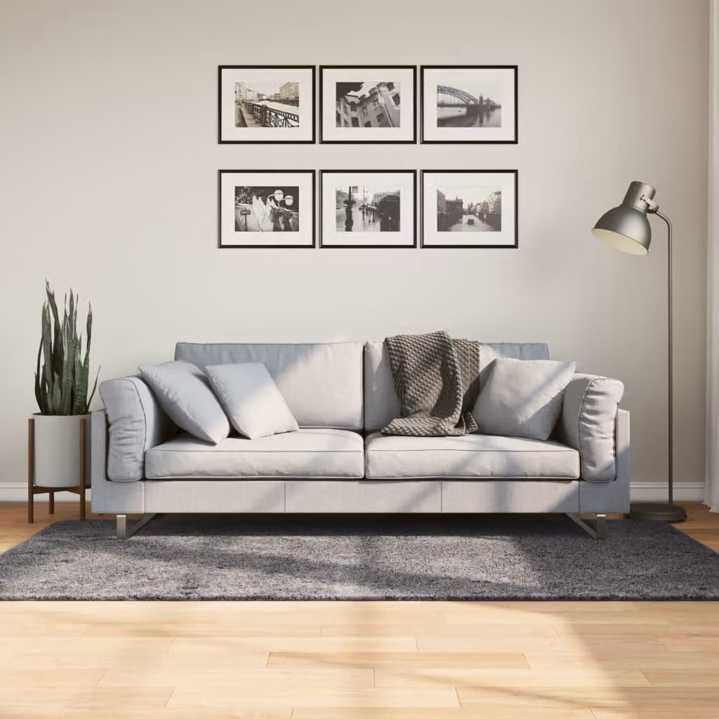 Tappeto a pelo corto vidaXL HUARTE Antracite Lavabile e Antiscivolo L: 200 cm, P: 100 cm