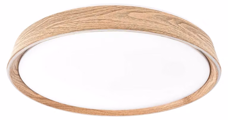 EMOS Lampada a soffitto a LED, 45 W, dimmerabile, con possibilità di scegliere la tonalità della luce, forma circolare, finitura effetto legno, modello ZM5161