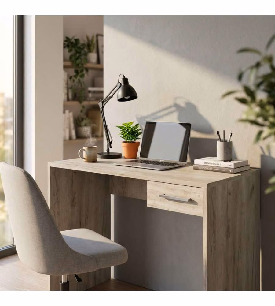 Cosma Scrivania Porta PC Olmo 90x45x74 cm Rettangolare Moderna con Cassetto