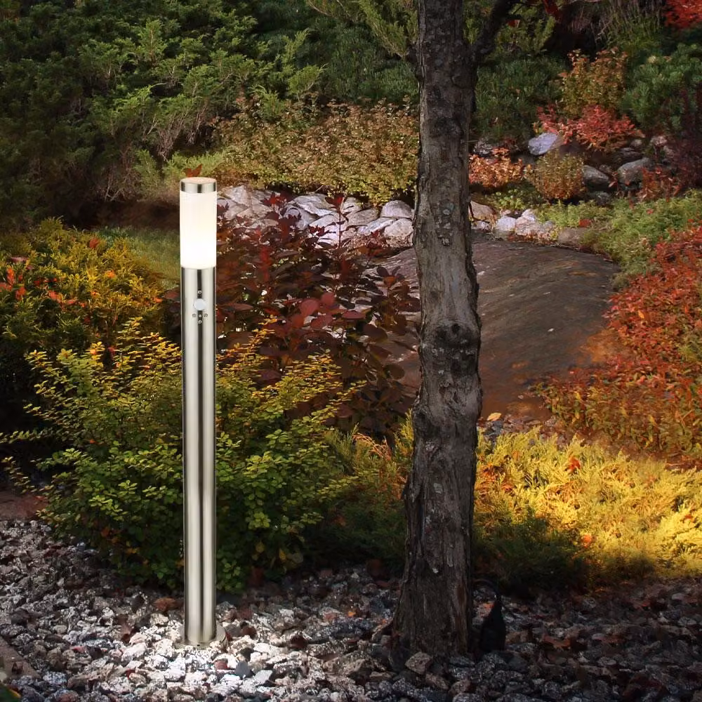 Luce da esterno in acciaio inox con rilevatore di movimento