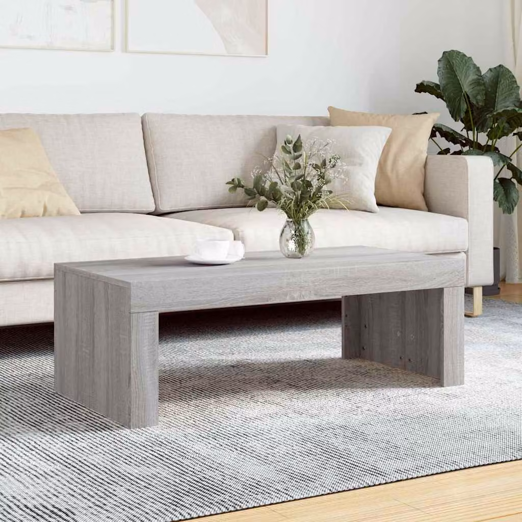 vidaXL Tavolino da Salotto Moderno in Legno Multistrato Grigio L: 102 cm, P: 50 cm, H: 36 cm