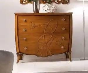 Comò in legno stile arte povera modello Giorgia KIVIO color noce Bassano