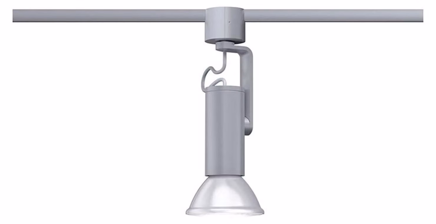 Paulmann 969.80 URail E27, proiettore Apol II, cromo opaco | Lampada a binario da 230V, regolabile, senza lampadina