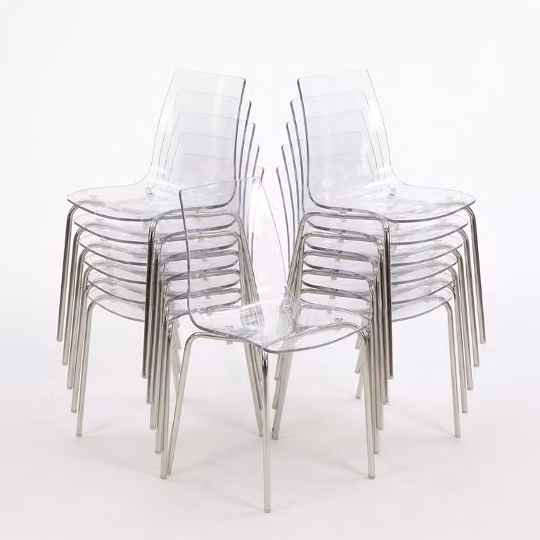 12 sedie Sedia da cucina Sedia da pranzo Sedia da pranzo Grand Soleil Lollipop - Trasparente