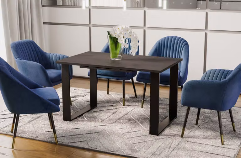 Endo-Möbel tavolo da pranzo Cora 130cm - 210cm tavolo allungabile tavolo da cucina in metallo (cemento scuro)