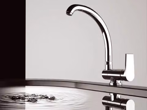 Miscelatore Monocomando per Lavello Bocca Alta con Canna Pieghevole Linea Artic Mariani Colore Argento – 2
