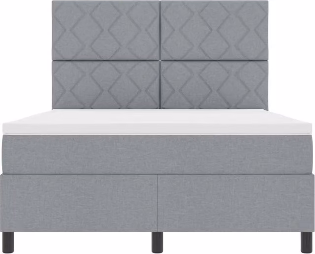 Letto moderno con materasso a molle a tasche vidaXL in tessuto grigio L: 160 cm, P: 200 cm