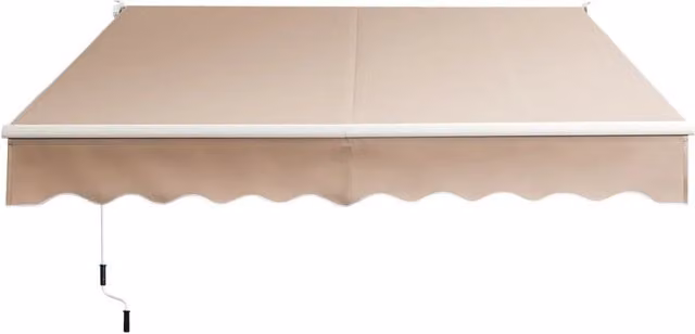 Tenda da sole retrattile ad angolo regolabile in alluminio e poliestere beige L: 295 cm, P: 250 cm