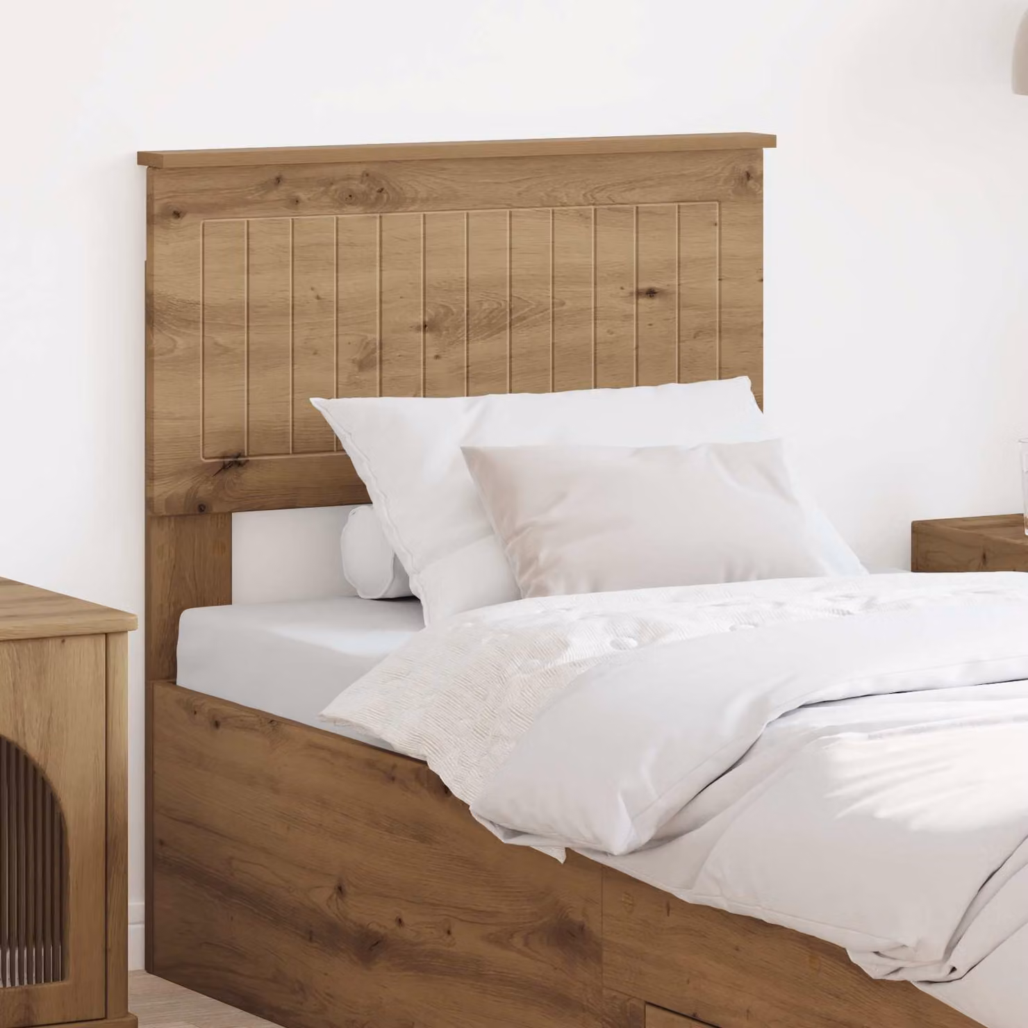 Testiera per letto vidaXL in legno ingegnerizzato Rovere, stile moderno, colore marrone opaco