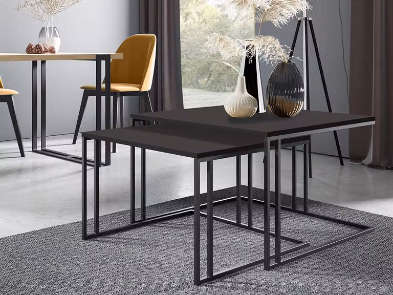 Set di 2 tavolini da caffè PTYSIA - nero / molet nero