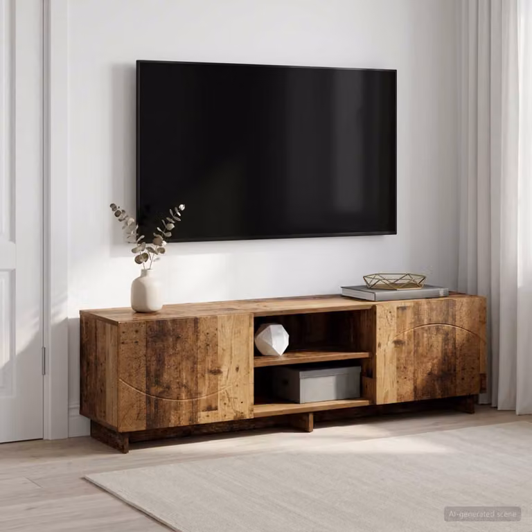 vidaXL Supporto TV moderno in legno color marrone L: 140 cm, P: 40 cm, H: 34,5 cm