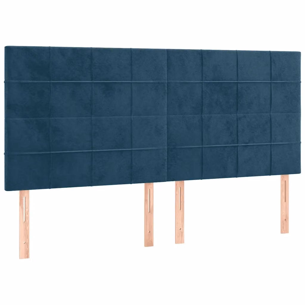 Testiera decorativa in velluto blu scuro Design Mania L: 200 cm, P: 5 cm, H: 118/128 cm – 2
