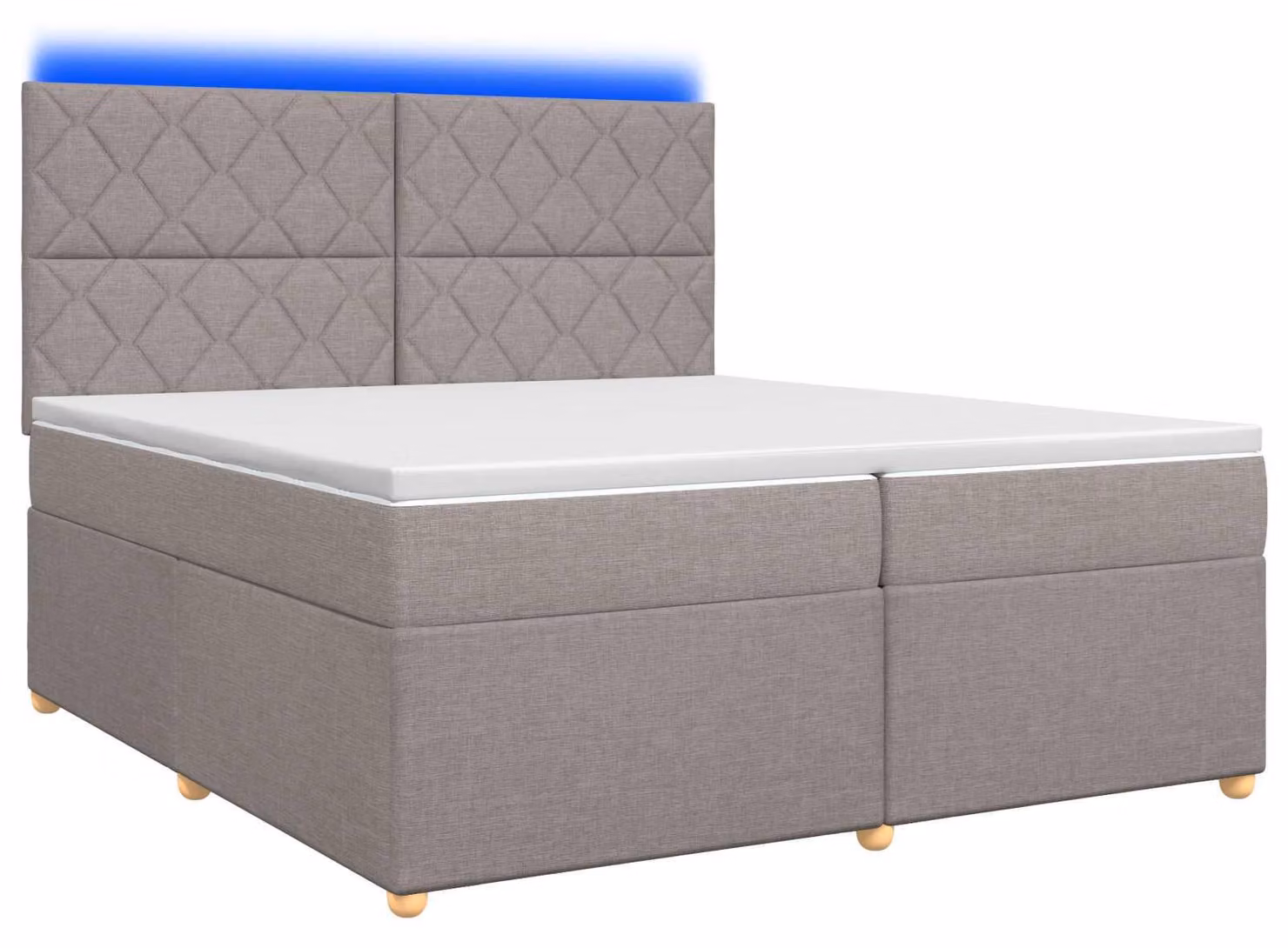 Letto a molle con materasso Taupe 200 x 200 cm in tessuto