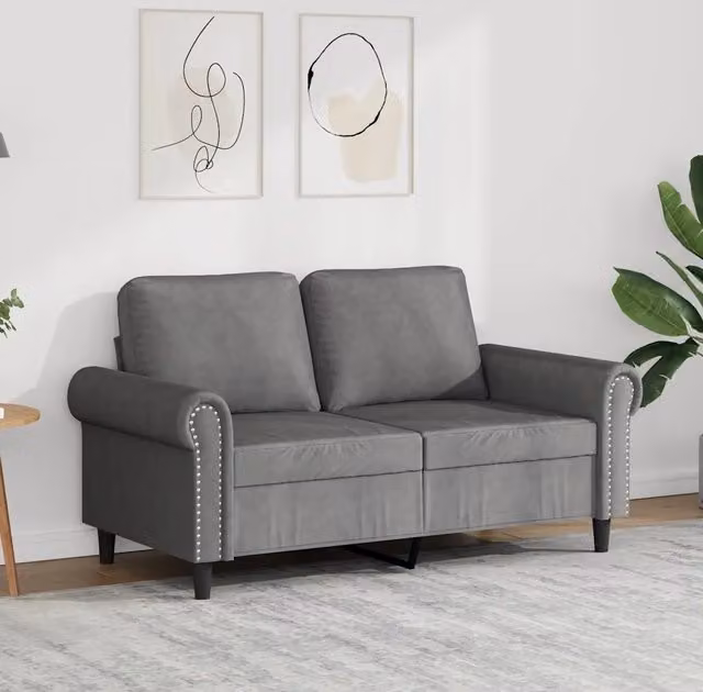 Divano a 2 Posti-Sofa 2 Posti grigio scuro 120 cm in Velluto 287011