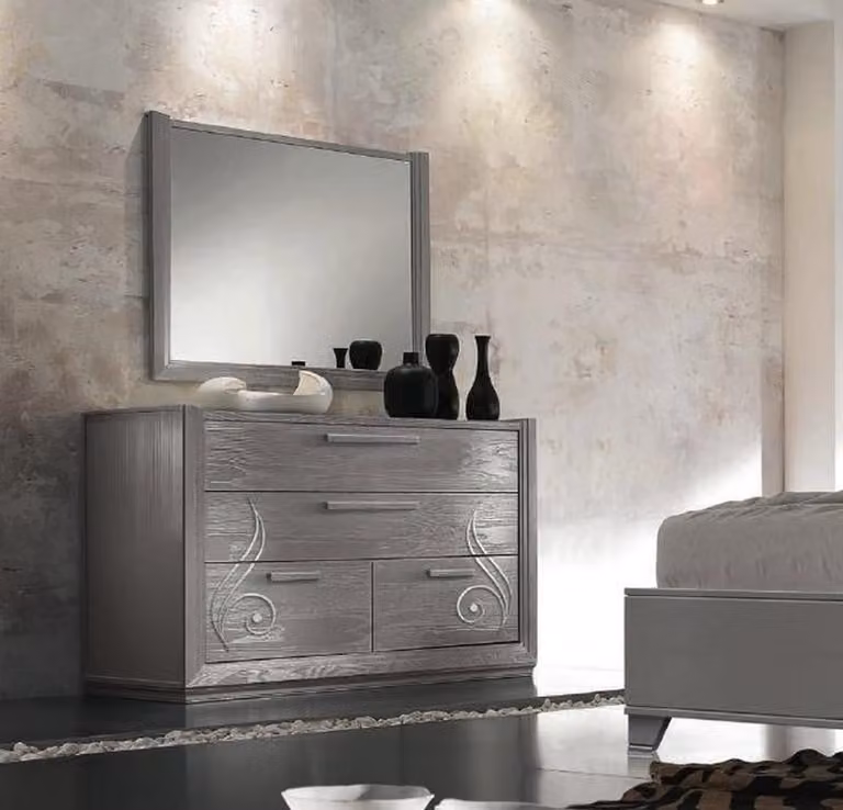 Kommode Spiegel Schrank Luxus Kommoden Schrank Regal Konsole Möbel Set 2tlg.