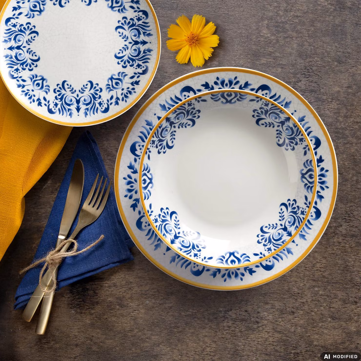 Servizio di piatti GUSTO CASA Linea Zulema Blue in porcellana per 18 persone – 2