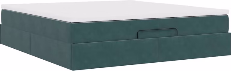 Struttura Letto Pouf con Materasso 160x200 cm in Velluto